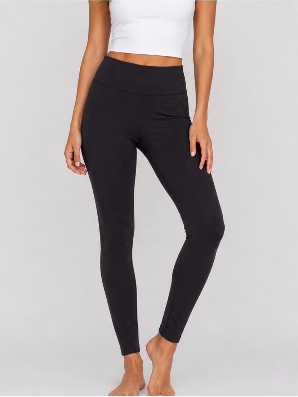 Athleta Black Full-Length Active Leggings hidden waistband key pocket SZ SM